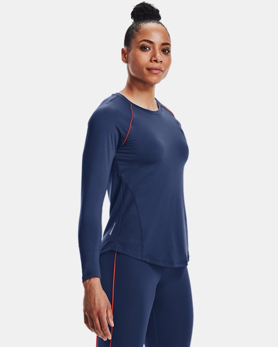 Women's UA RUSH™ HeatGear® Mesh Long Sleeve, Blue, pdpMainDesktop image number 0